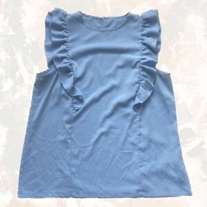 SHEIN Women’s Baby Blue Ruffle Top size XL
